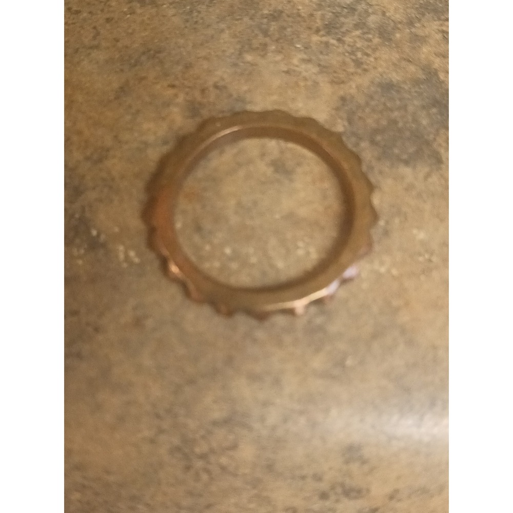 Copper Rose Gold Tone Textured Pyramid Edge Stackable Band Ring Size 9 - Picture 3 of 6